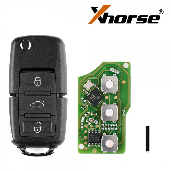[US/UK/EU Ship]Xhorse XKB501EN Wire Remote Key VW B5 Flip 3 Buttons English Version 5pcs/lot