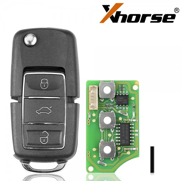 [US/UK/EU Ship] Xhorse XKB506EN Wire Remote Key VW B5 Flip 3 Buttons Extreme Black English Version 10pcs/lot