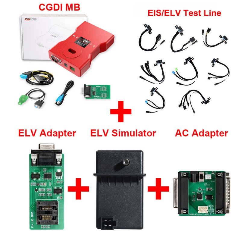 CGDI MB with Full Adapters including EIS/ELV Test Line + ELV Adapter + ELV Simulator + AC Adapter with New Diode