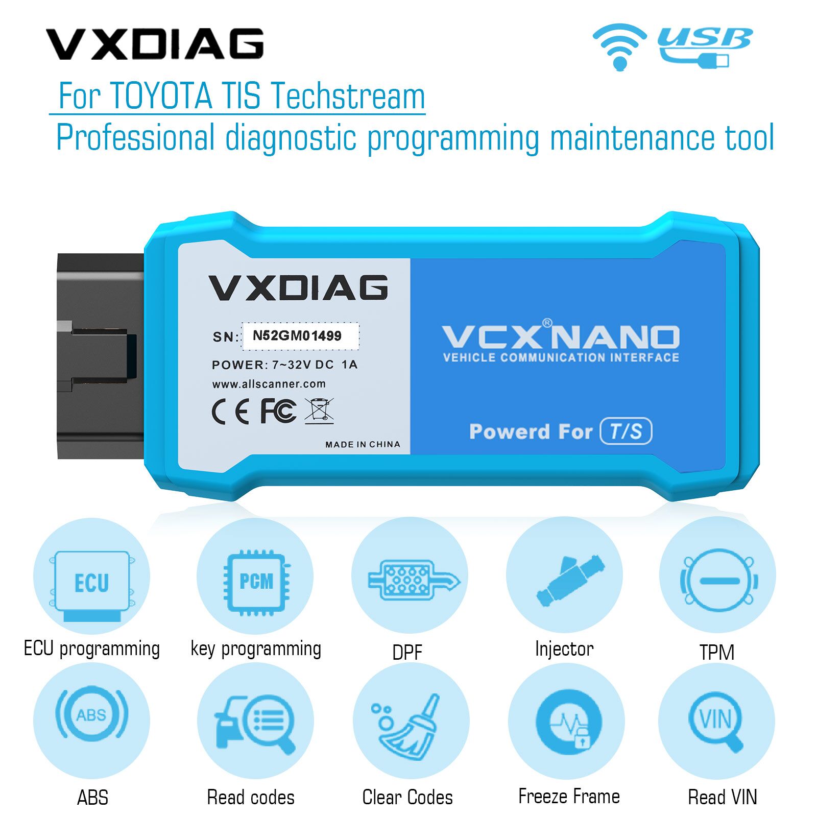 Wifi VXDiag VCX Nano for Toyota TIS Techstream