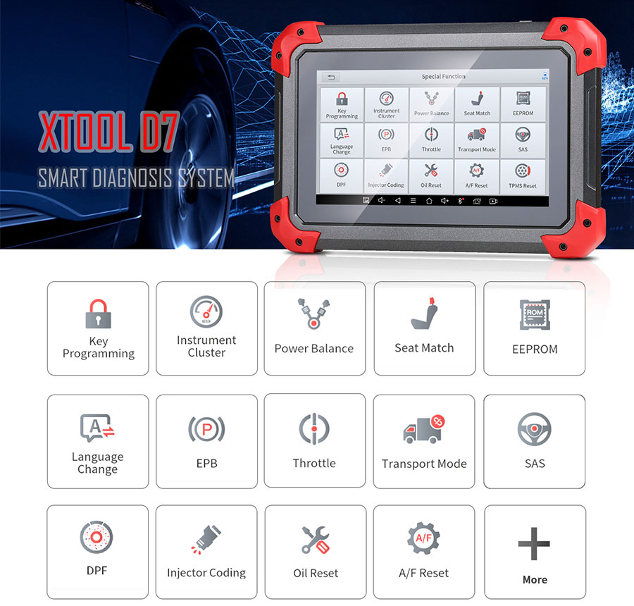 XTOOL D7 Automotive Diagnostic Tool Bi-Directional Scan Tool